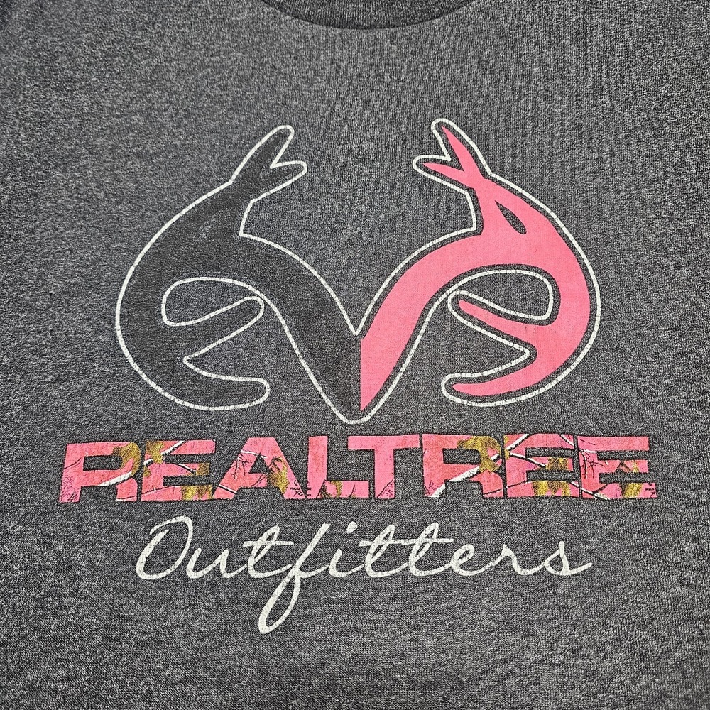 Realtree Outfitters Women's Size Small Pink Logo Short Sleeve T-Shirt - Picture 3 of 8